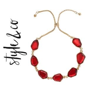 Red Stone Slider Bracelet